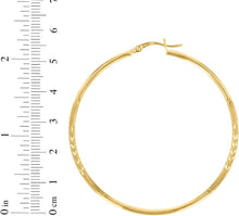 Load image into Gallery viewer, 10k Yellow Gold 2mm High Polish and Satin Finish Round Tube Hoop Earrings