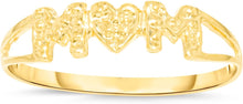 Load image into Gallery viewer, 10k Yellow Gold 4.1mm MOM Heart Textured Filigree Ring