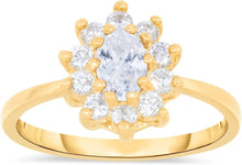 Load image into Gallery viewer, 10k Yellow Gold 11.5mm Birthstone Oval Gemstone CZ Ring, Size 4-10