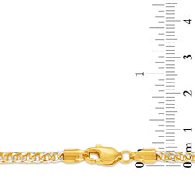Load image into Gallery viewer, 10k Yellow Gold or Rose Gold 2mm Solid Iced White Gold Pave Round Franco Chain Necklace