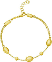 Load image into Gallery viewer, 14k Yellow Gold 10mm Pebble Bead Link Bracelet or Anklet, Adjustable 7" - 10 Inch