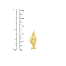 Load image into Gallery viewer, 14k Yellow Gold 26.3mm Polished Fish with Optional Chain Pendant Charm