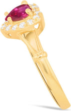 Load image into Gallery viewer, 10k Yellow Gold 9mm Birthstone Gemstone Heart CZ Ring, Size 4-10