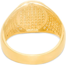 Load image into Gallery viewer, 10k Yellow Gold 15.2mm Pave CZ Oval Signet Ring, Sizes 4-13