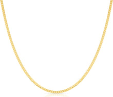 Load image into Gallery viewer, 14k Yellow Gold or White Gold 1.4mm Solid Gourmette Chain Necklace