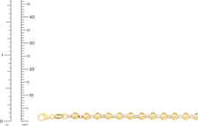Load image into Gallery viewer, 14k Two-Tone Gold 4mm Alternating Smooth and Faceted Bead Link Bracelet or Anklet, Adjustable 8" - 9 Inch