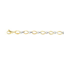 Load image into Gallery viewer, 14k Two-Tone Gold 6mm Polished Twisted Oval Link Bracelet, 7.75 Inch
