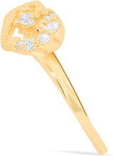 Load image into Gallery viewer, 10k Yellow Gold 7mm CZ Intricate Curved Open Heart Ring, Sizes 4 - 10