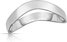 Load image into Gallery viewer, 10k Yellow or White or White Gold 2mm High Polish Curved Waved Stackable Thumb Ring