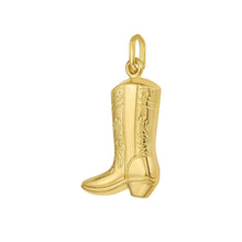 Load image into Gallery viewer, 14k Yellow Gold 18mm Polished Cowboy Boot with Optional Chain Pendant Charm