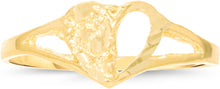 Load image into Gallery viewer, 10k Yellow Gold 7mm Thin Half Open Nugget Heart Filigree Ring
