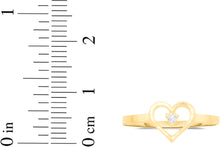 Load image into Gallery viewer, 10k Yellow Gold 8mm CZ Curved Heart Ring, Sizes 4 - 10