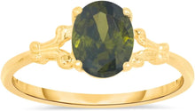 Load image into Gallery viewer, 10k Yellow Gold 8mm Birthstone Oval Gemstone Ring, Size 4-8