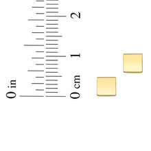 Load image into Gallery viewer, 14k Yellow Gold 4.9mm Polished Square Stud Earrings