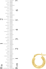 Load image into Gallery viewer, 10k Yellow Gold 3mm Diamond Cut Round Tube Hoop Earrings
