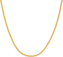Load image into Gallery viewer, 14k Yellow Gold 3mm Shiny High Polish Bead Chain Necklace 16" - 17" - 18 Inch
