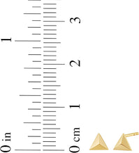 Load image into Gallery viewer, 14k Yellow Gold 3.9mm Flat Back Elevated Triangle Stud Earrings