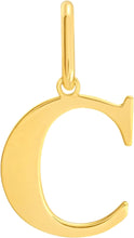 Load image into Gallery viewer, 14k Yellow Gold 0.9" Alphabet Letter A - Z Initial Charm Pendant with optional Extendable Adjustable Chain Necklace