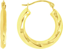 Load image into Gallery viewer, 14k Yellow Gold 12mm Chubby Twist Back to Back Hoop Earrings