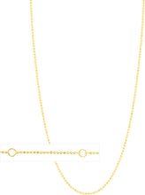 Load image into Gallery viewer, 10k Yellow Gold or White Gold 1mm Double Extendable Solid Diamond Cut Bead Chain Adjustable Necklace, 16" - 17" - 18 Inch