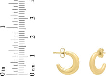 Load image into Gallery viewer, 14k Yellow Gold 14mm Puffy C Hoop Earrings