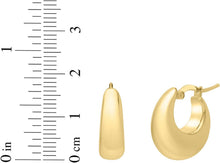 Load image into Gallery viewer, 14k Yellow Gold 18mm High Polish Small Tapered Hoop Earrings