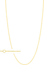 Load image into Gallery viewer, 14k Yellow Gold or White Gold 1mm Single Extendable Solid Diamond Cut Bead Chain Adjustable Necklace, 16" - 18 Inch