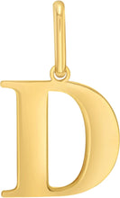 Load image into Gallery viewer, 14k Yellow Gold 0.9" Alphabet Letter A - Z Initial Charm Pendant with optional Extendable Adjustable Chain Necklace