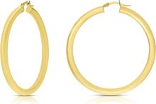 Load image into Gallery viewer, 10k Yellow Gold 25mm x 4mm High Polish Round Tube Hoop Earrings