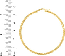 Load image into Gallery viewer, 10k Yellow Gold 2.5mm High Polish and Satin Finish Round Tube Hoop Earrings