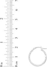 Load image into Gallery viewer, 10k White Gold 2mm Diamond Cut Round Tube Hoop Earrings