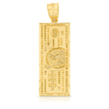 Load image into Gallery viewer, 10k Yellow Gold $1,000,000 One Million Dollar Bill Pendant