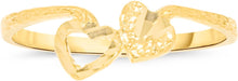 Load image into Gallery viewer, 10k Yellow Gold 6.2mm Thin Alternate Double Hearts Filigree Ring