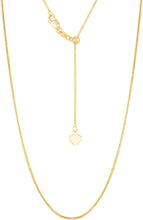 Load image into Gallery viewer, 14k Yellow Gold or White Gold 1mm Solid Franco Adjustable Chain Necklace