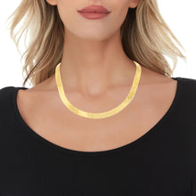 Load image into Gallery viewer, 10k Yellow Gold 10mm Super Flexible Silky Herringbone Chain Necklace