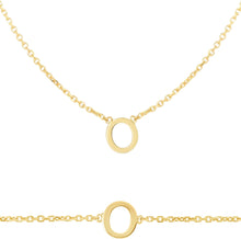 Load image into Gallery viewer, 14k Yellow Gold 0.2" Mini Alphabet Letter A - Z Initial Charm Pendant with Extendable Adjustable Chain Necklace & Bracelet Set