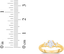 Load image into Gallery viewer, 10k Yellow Gold 6mm Birthstone Mini Oval Gemstone CZ Ring, Size 4-10