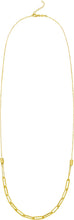 Load image into Gallery viewer, 14k Yellow Gold Paperclip Adjustable Chain Friendship Necklace, 16 to 26 Inch