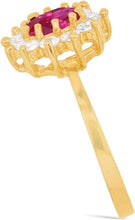 Load image into Gallery viewer, 10k Yellow Gold 11.5mm Birthstone Oval Gemstone CZ Ring, Size 4-10