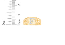 Load image into Gallery viewer, 10k Yellow Gold Two-Tone 8mm Square A-Z Initial Letter Ring