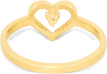 Load image into Gallery viewer, 10k Yellow Gold 8mm CZ Curved Heart Ring, Sizes 4 - 10