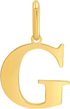 Load image into Gallery viewer, 14k Yellow Gold 0.9" Alphabet Letter A - Z Initial Charm Pendant with optional Extendable Adjustable Chain Necklace