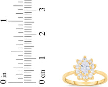 Load image into Gallery viewer, 10k Yellow Gold 11.5mm Birthstone Oval Gemstone CZ Ring, Size 4-10