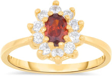 Load image into Gallery viewer, 10k Yellow Gold 11.5mm Birthstone Oval Gemstone CZ Ring, Size 4-10