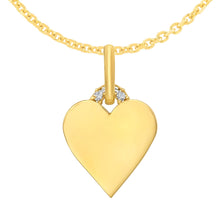 Load image into Gallery viewer, 14k Yellow Gold 21.7mm Polished CZ Classic Heart with Optional Chain Pendant Charm