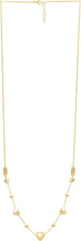 Load image into Gallery viewer, 14k Yellow Gold Puffed Heart Bead Station Adjustable Chain Friendship Necklace, 16 to 24 Inch