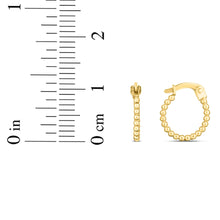Load image into Gallery viewer, 14k Yellow Gold 11.2mm Polished Bead Hinged Hoop Earrings