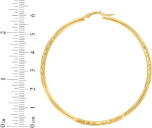Load image into Gallery viewer, 10k Yellow Gold 2.5mm High Polish and Satin Finish Round Tube Hoop Earrings