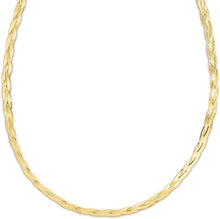 Load image into Gallery viewer, 14k Yellow Gold 3.2mm Solid Braided Herringbone Necklace