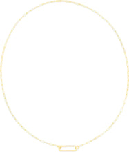 Load image into Gallery viewer, 14k Yellow Gold Elongated Push Lock for Charms and Pendants 2mm Paperclip Chain Necklace, 18 Inch